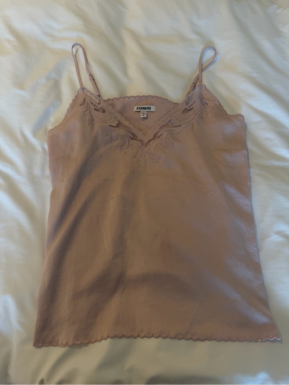 Express Dusty Rose Lace-Trim Camisole